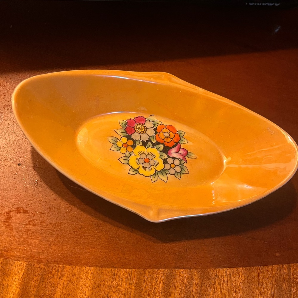 Vintage Japan Noritake Orange Floral Serving Dish